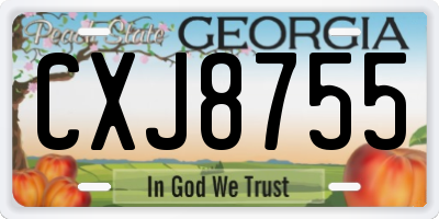 GA license plate CXJ8755