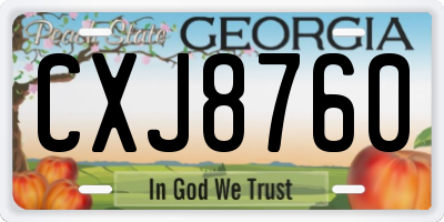 GA license plate CXJ8760