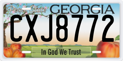 GA license plate CXJ8772