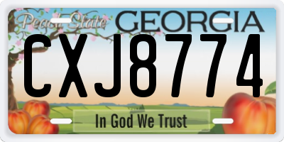 GA license plate CXJ8774