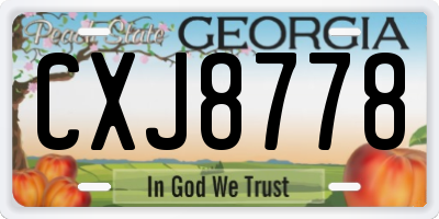 GA license plate CXJ8778