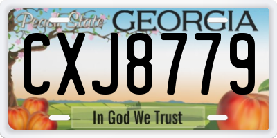 GA license plate CXJ8779