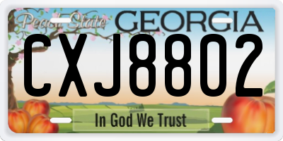 GA license plate CXJ8802