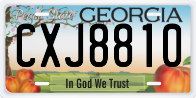 GA license plate CXJ8810