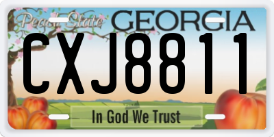GA license plate CXJ8811