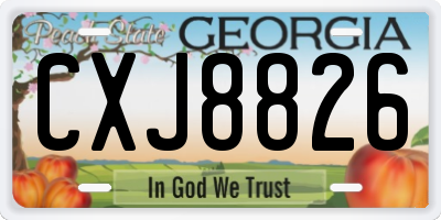 GA license plate CXJ8826