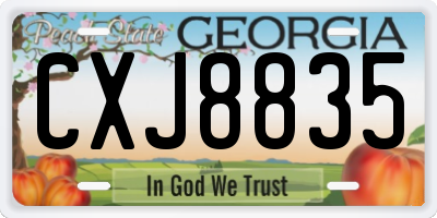 GA license plate CXJ8835