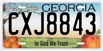 GA license plate CXJ8843