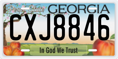 GA license plate CXJ8846