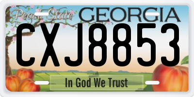 GA license plate CXJ8853
