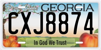 GA license plate CXJ8874