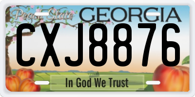 GA license plate CXJ8876