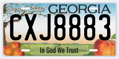 GA license plate CXJ8883
