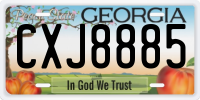 GA license plate CXJ8885