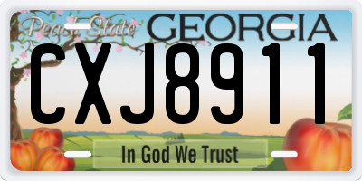 GA license plate CXJ8911