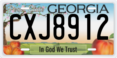 GA license plate CXJ8912