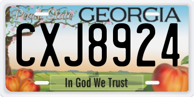GA license plate CXJ8924