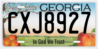 GA license plate CXJ8927