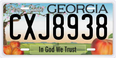 GA license plate CXJ8938