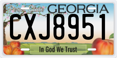 GA license plate CXJ8951