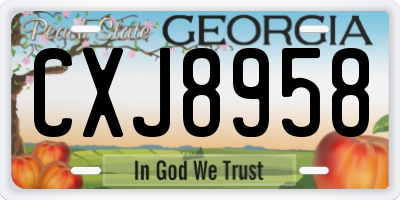 GA license plate CXJ8958