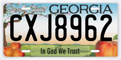 GA license plate CXJ8962