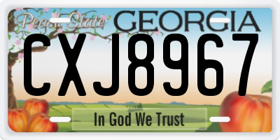 GA license plate CXJ8967