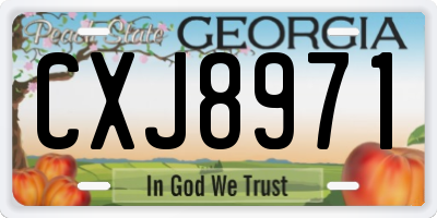 GA license plate CXJ8971