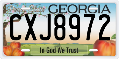 GA license plate CXJ8972