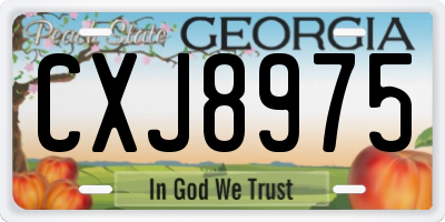 GA license plate CXJ8975