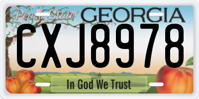 GA license plate CXJ8978