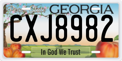 GA license plate CXJ8982