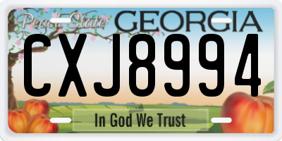 GA license plate CXJ8994