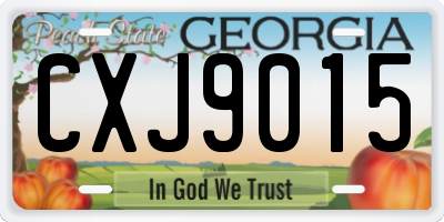 GA license plate CXJ9015