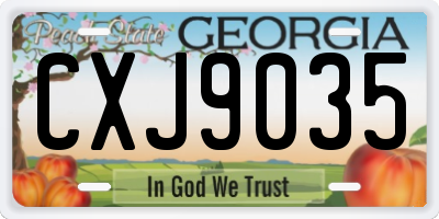 GA license plate CXJ9035