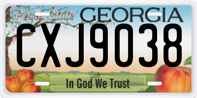 GA license plate CXJ9038