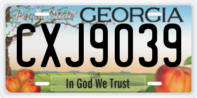 GA license plate CXJ9039