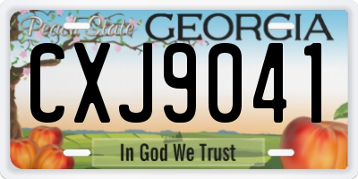 GA license plate CXJ9041
