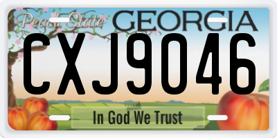 GA license plate CXJ9046