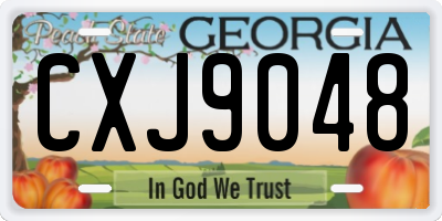 GA license plate CXJ9048
