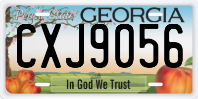 GA license plate CXJ9056