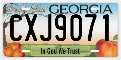 GA license plate CXJ9071