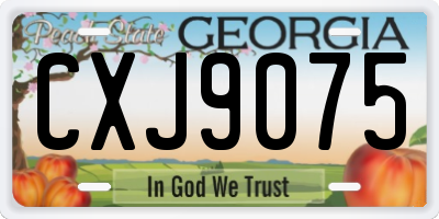 GA license plate CXJ9075