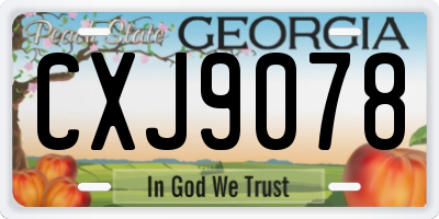 GA license plate CXJ9078