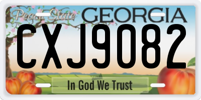 GA license plate CXJ9082