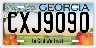 GA license plate CXJ9090