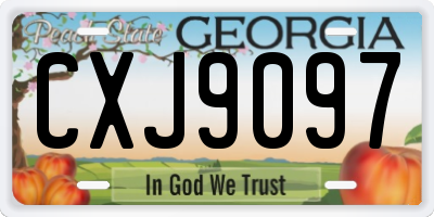 GA license plate CXJ9097
