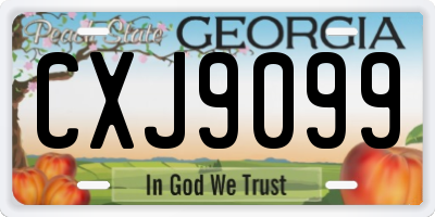 GA license plate CXJ9099