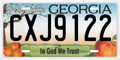 GA license plate CXJ9122