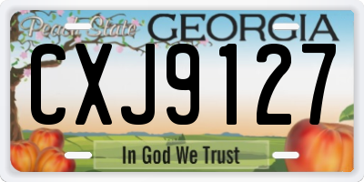 GA license plate CXJ9127